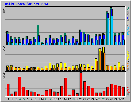 Daily usage for May 2013