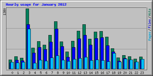 Hourly usage for January 2012