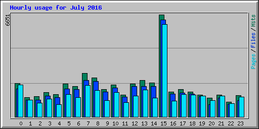 Hourly usage for July 2016