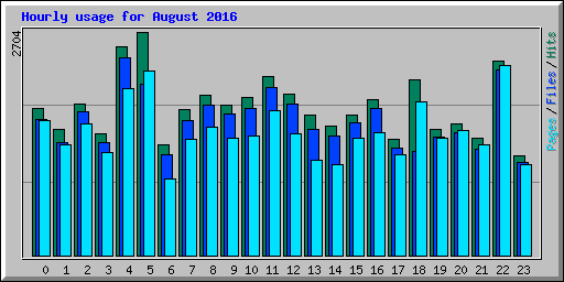 Hourly usage for August 2016
