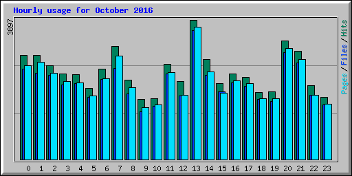 Hourly usage for October 2016