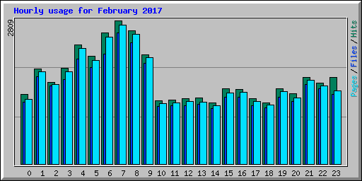 Hourly usage for February 2017