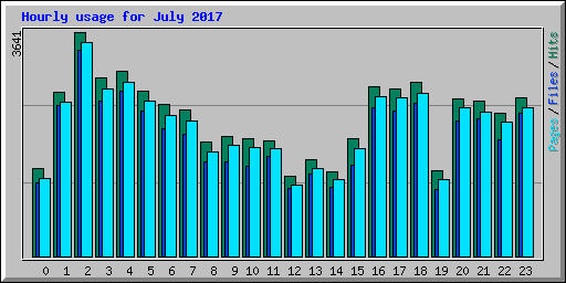 Hourly usage for July 2017