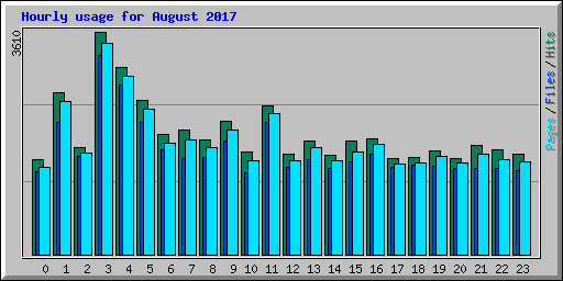 Hourly usage for August 2017