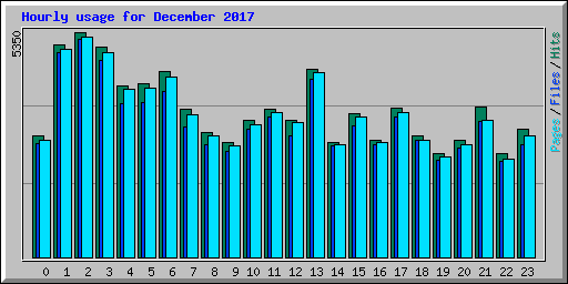 Hourly usage for December 2017